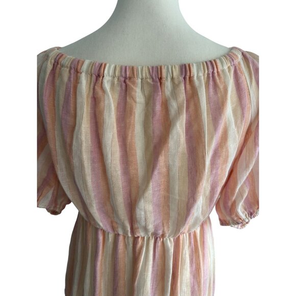 POOKIE & SEBASTIAN Striped Linen Blend Dress Size L - Picture 8 of 12